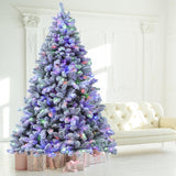 Árbol de Navidad Nevado de 7.5 ft con Luces y Funciones