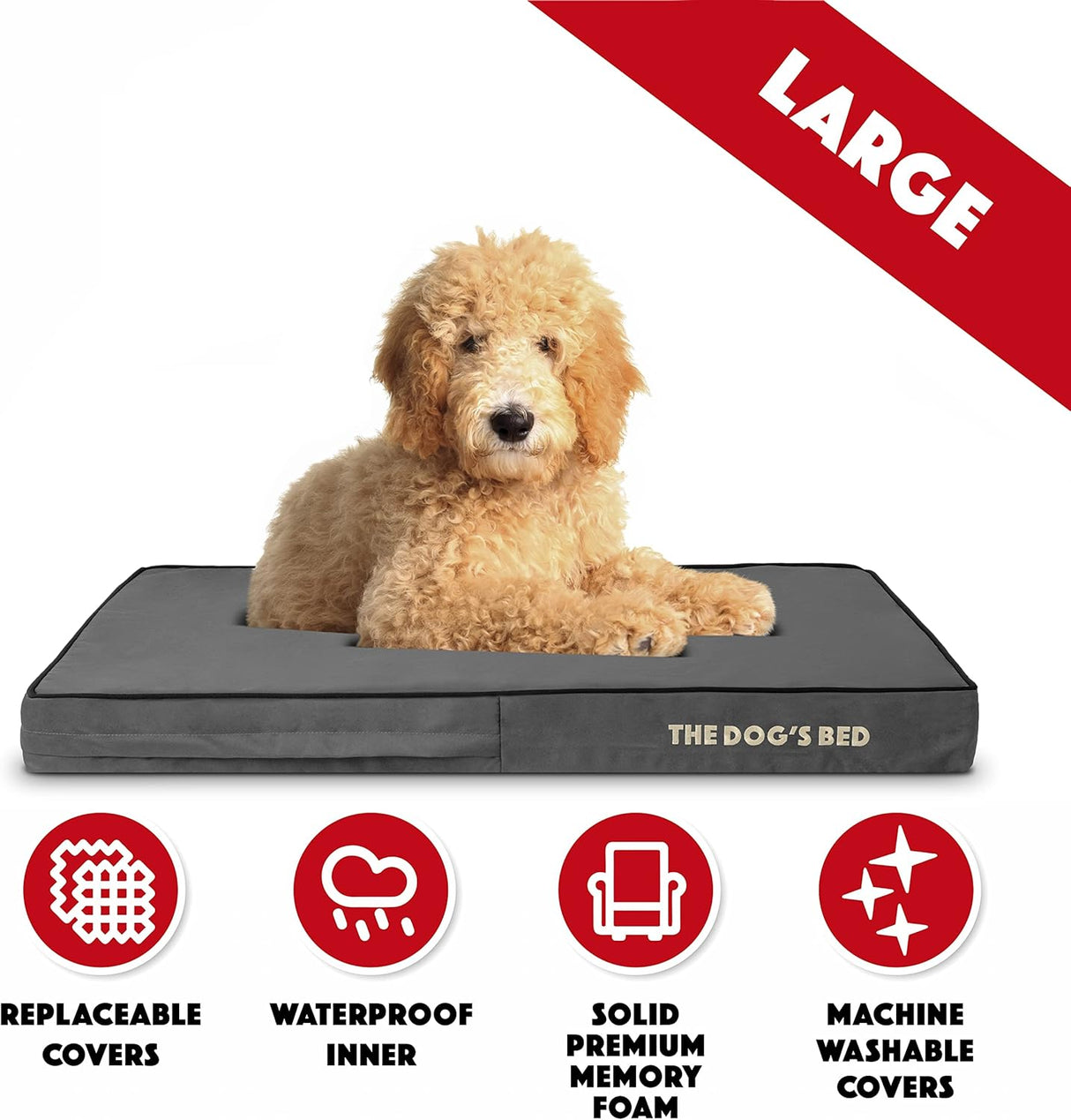 Cama ortopédica para perros, The Dog's Bed, espuma memoria, 40x25