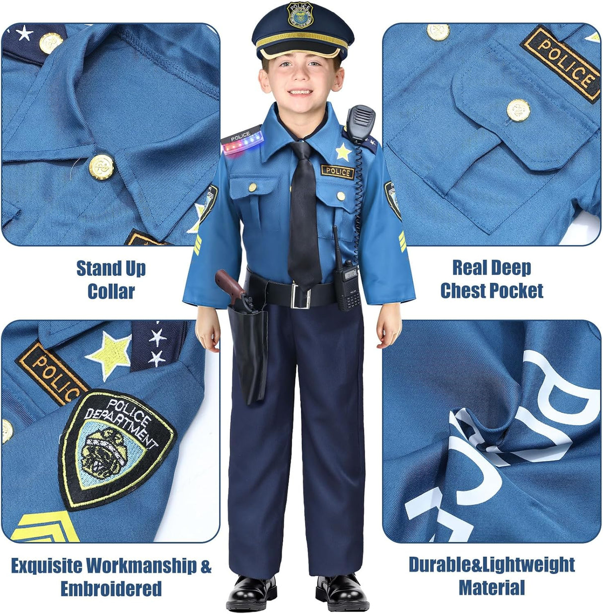 Disfraz de Policía G.C 15PCS para Niños con Accesorios Halloween