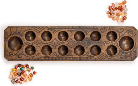 Juego de Mancala Yellow Mountain Imports con tablero de madera 17.3
