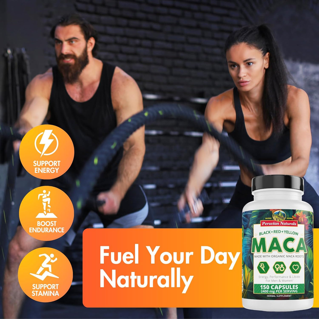 Capsulas Orgánicas de Maca para Mujeres y Hombres Peruvian Naturals