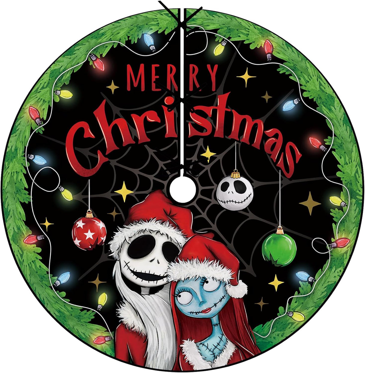 Funda de Árbol de Navidad Jack Skellington y Sally 48 Pulgadas