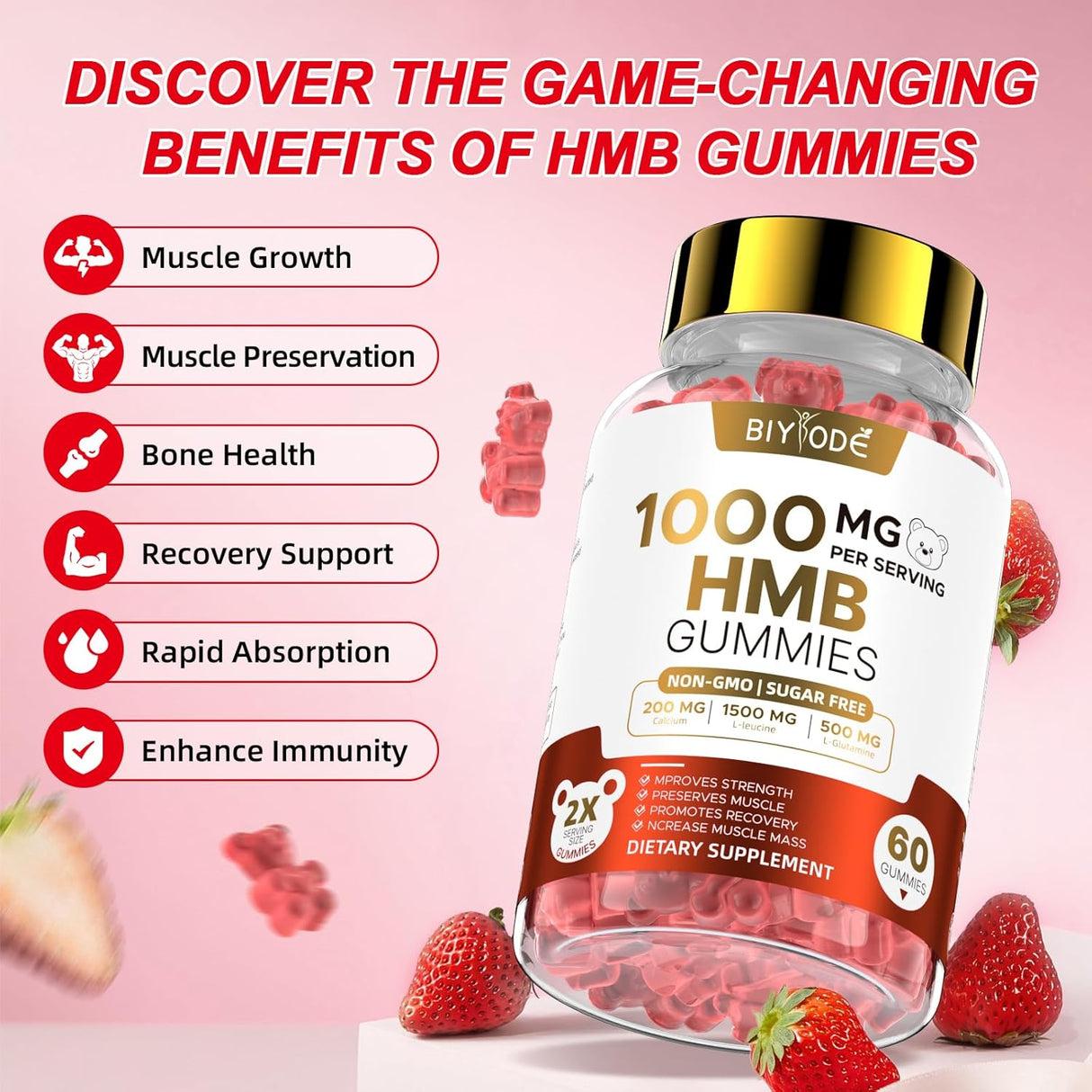 Gomitas HMB para Hombres y Mujeres – 60 Gomitas