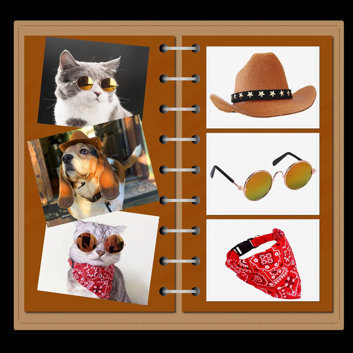 Disfraces  de vaquero de 3 piezas para mascotas talla única