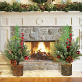 Decoraciones de Mesa Navidad Blissun, 2 Árboles Artificiales