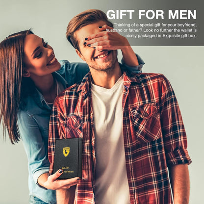 Billetera Slim GSOIAX para Hombre Cuero Genuino con RFID