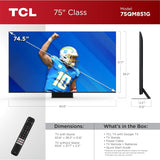 Televisor QLED 4K TCL 75 con Dolby Vision IQ, 75QM851G