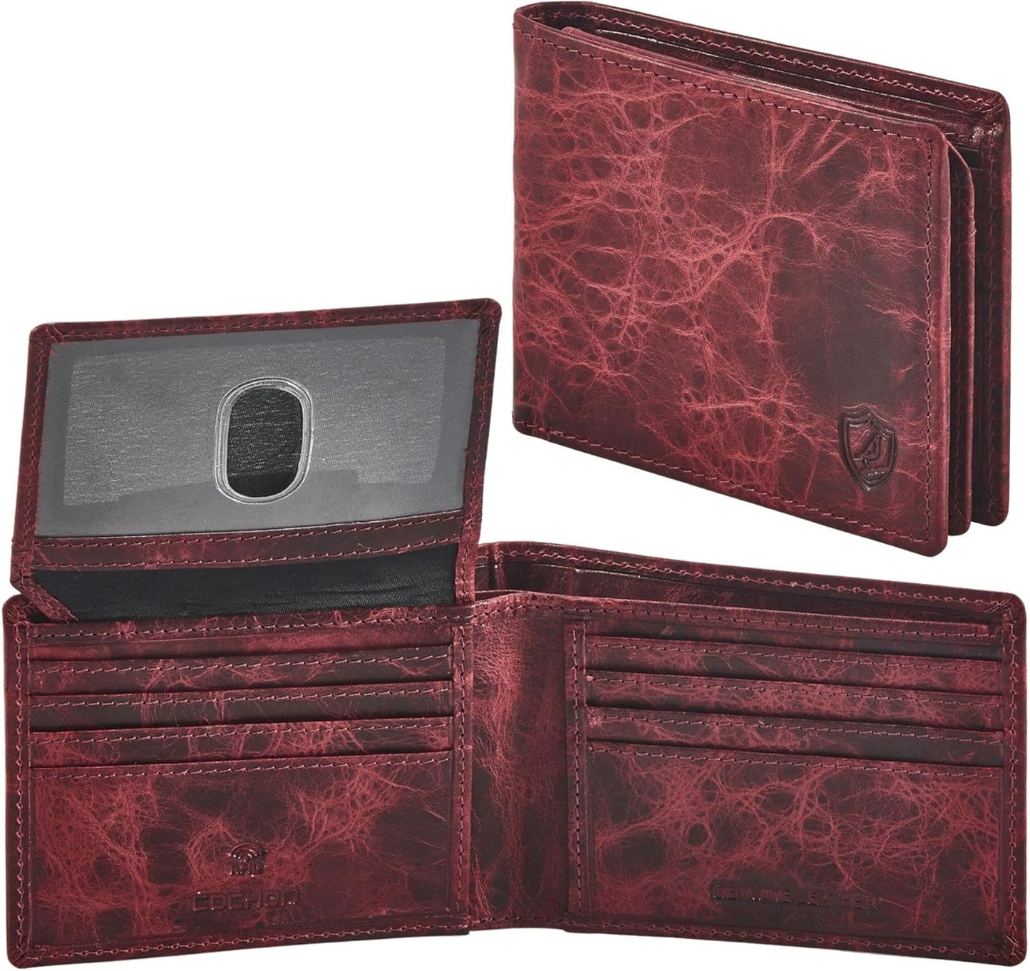 Billetera Cochoa para Hombre RFID, Cuero Real, Bifold con 2 ID