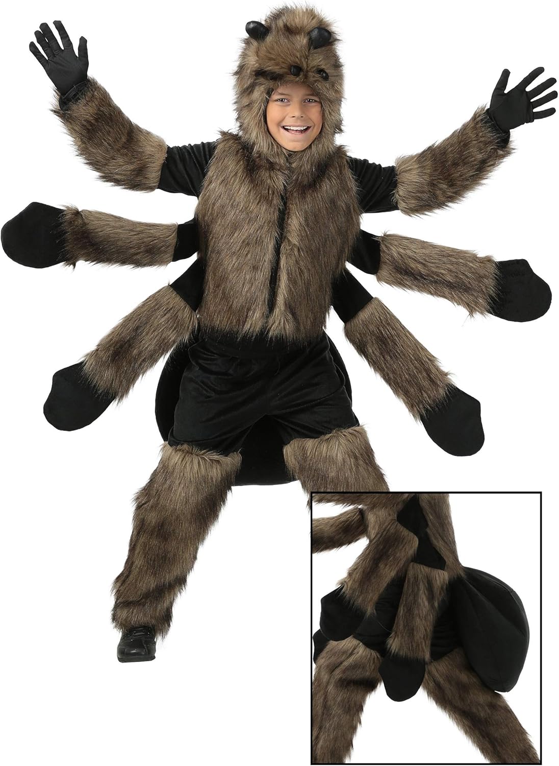 Disfraz de Araña Peluda para Niños, Halloween, 8 Patas, Modelo 2023
