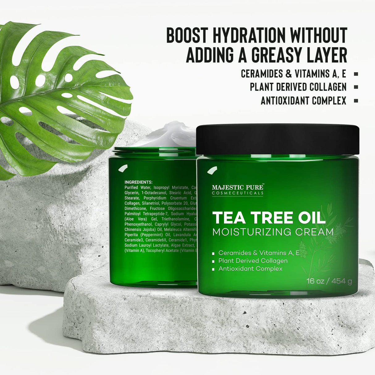 Crema hidratante facial de aceite de árbol de té MAJESTIC