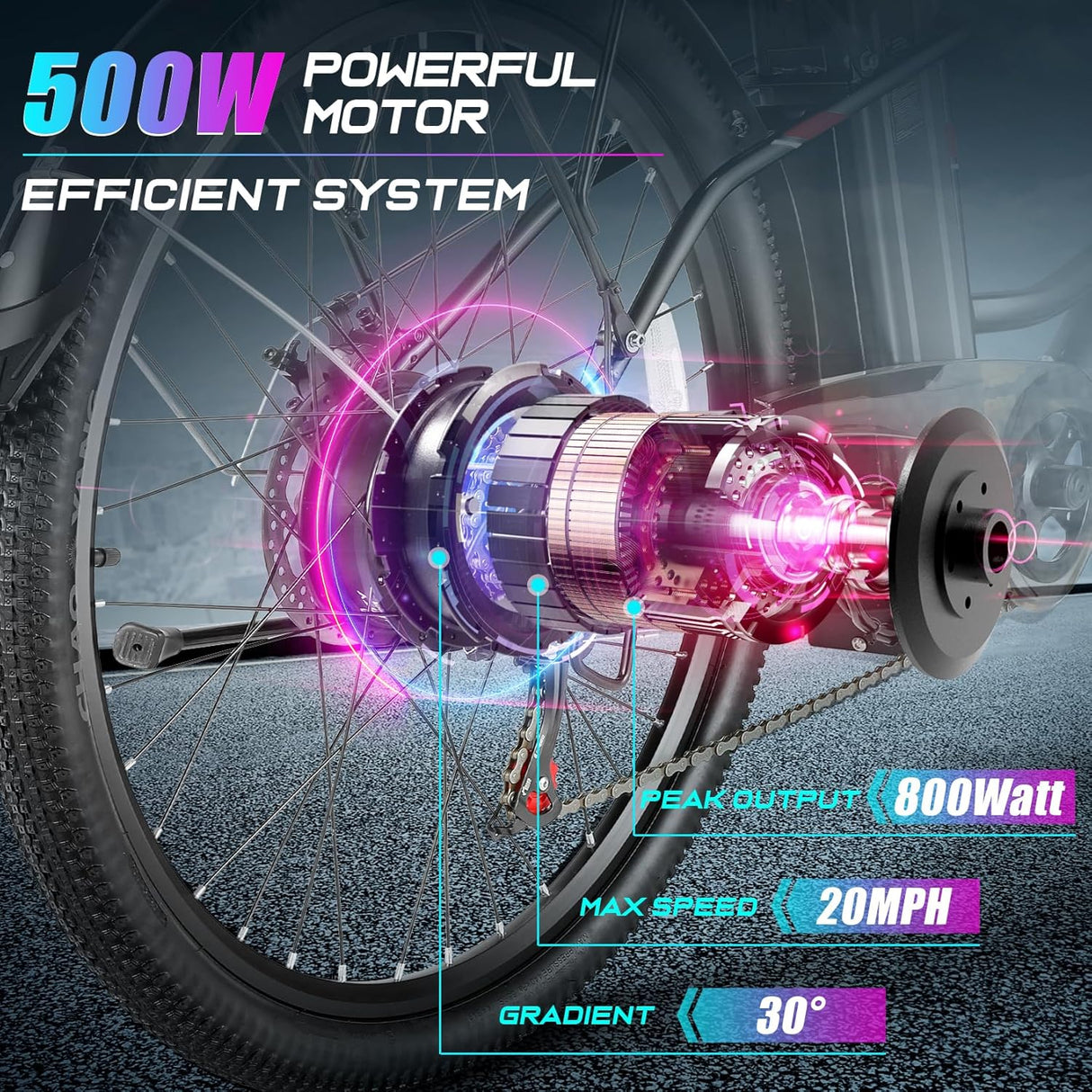 Bicicleta Eléctrica Vivi 750W, Batería Removible, 50 Millas