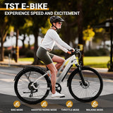 Bicicleta eléctrica TST 800W, 40 millas, 7 velocidades, 26