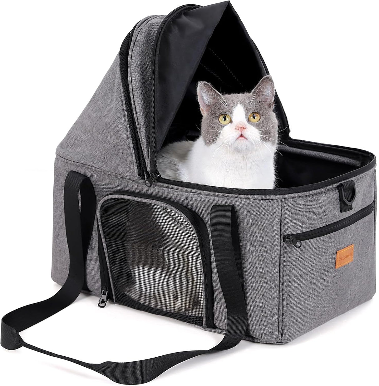 Transportín para Gato Grande BurgeonNest, Suave y Plegable