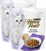 Fancy Feast Gourmet - Alimento seco para gatos con pollo y pavo (2 bolsas) (16 onzas cada una)