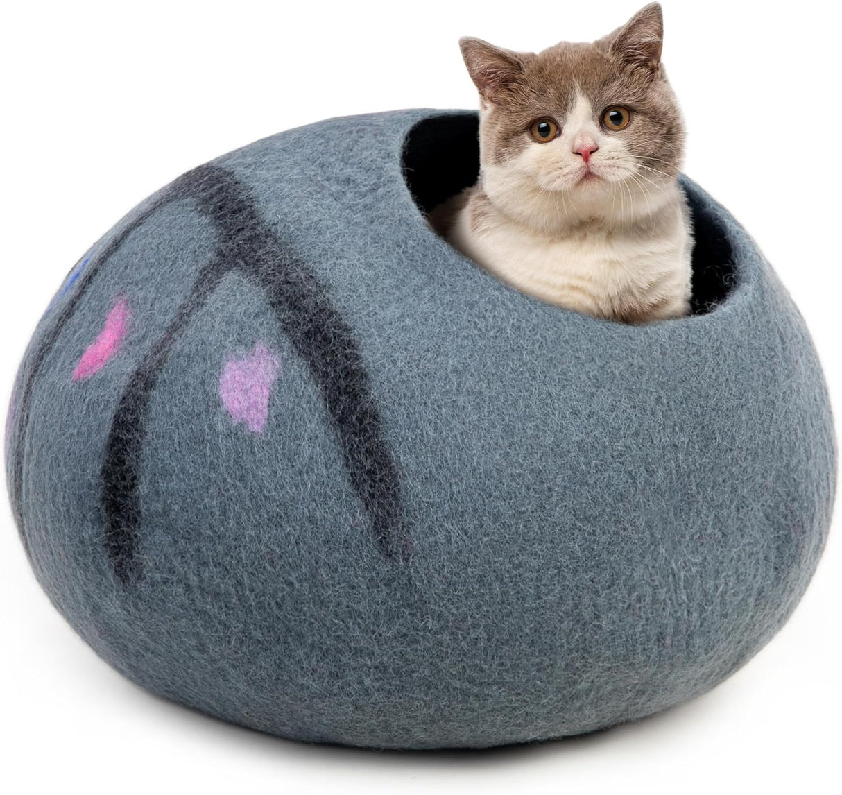 Cueva para Gatos Woolygon – 100% Lana Merino, Enchanted Tree