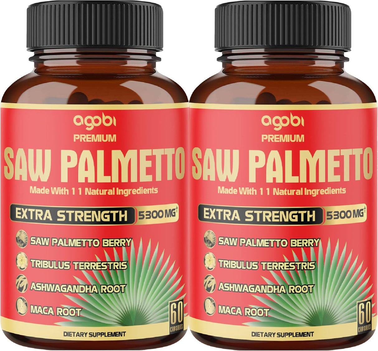 Suplementos de palma enana americana de 5300 mg 60 unidades