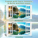 Vinilos de Ventana 3D Lago Montañés, Decoración Natural