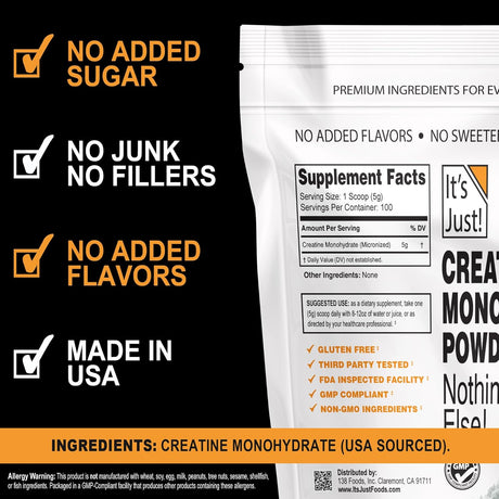 Es Solo! Creatina Monohidrato Pura USA 500g