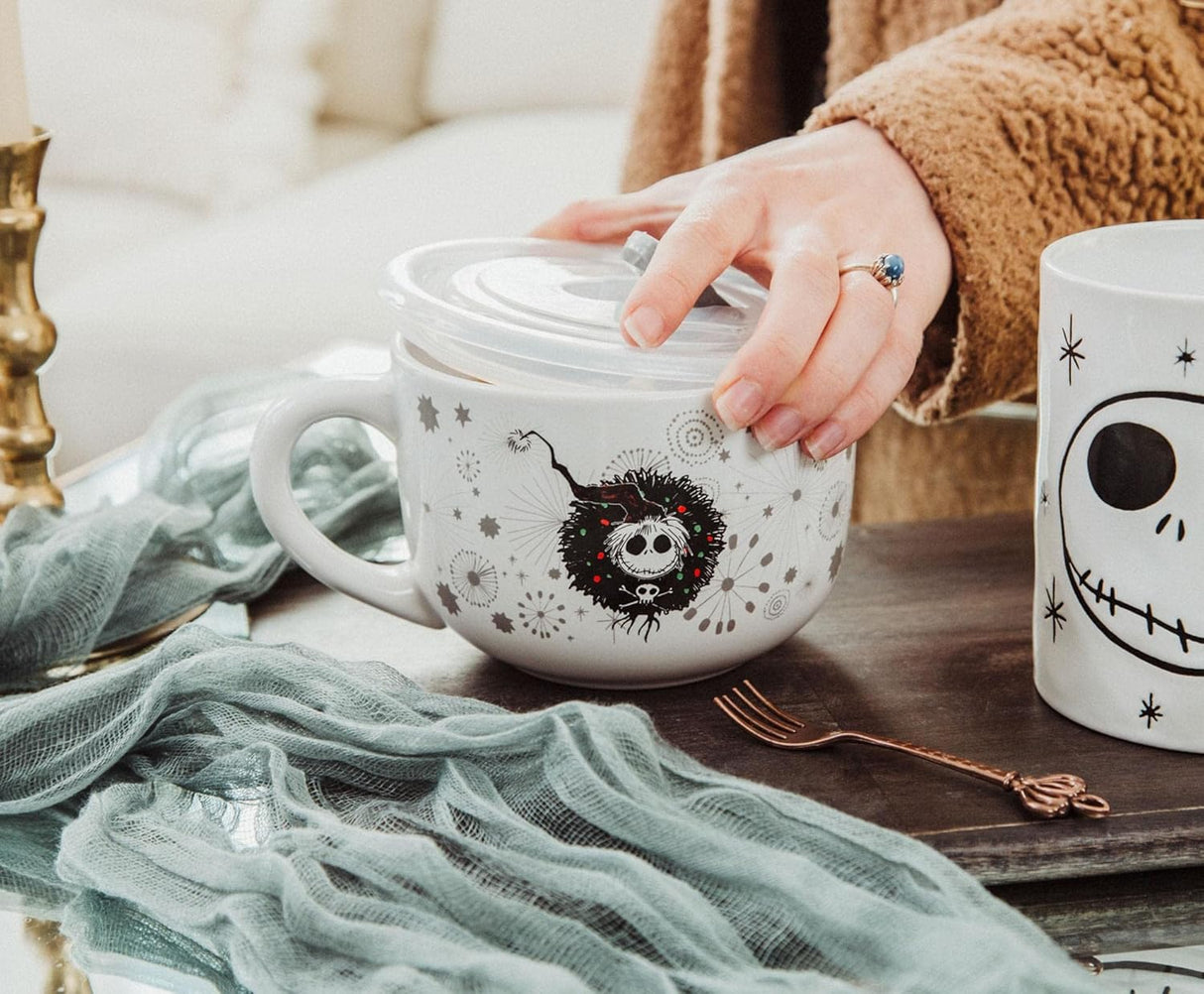 Tazón de Cerámica Disney Jack Skellington con Tapa Ventilada