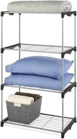 Estante metálico ajustable con 5 niveles y ruedas, modelo 6054-49