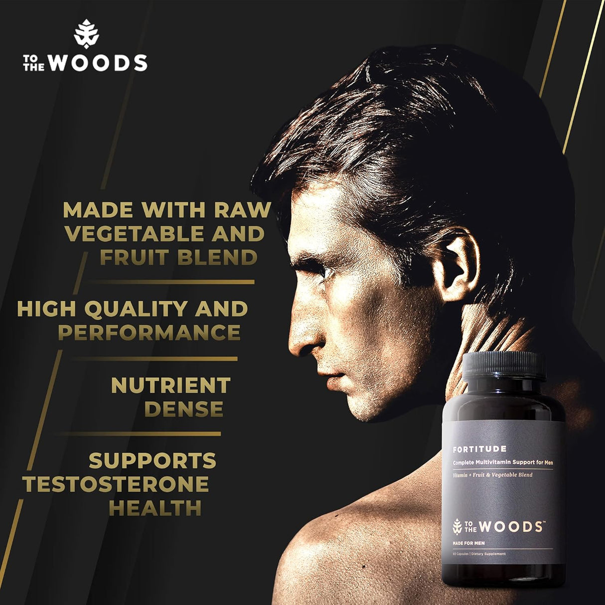 Multivitamínico para hombres To The Woods, 30 cápsulas, 24 vitaminas
