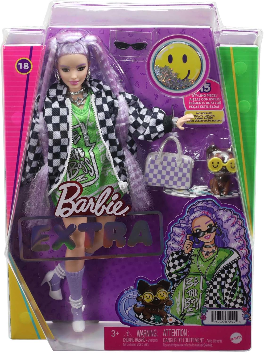 Barbie Extra Muñeca con Accesorios y Perrito, 15 Piezas