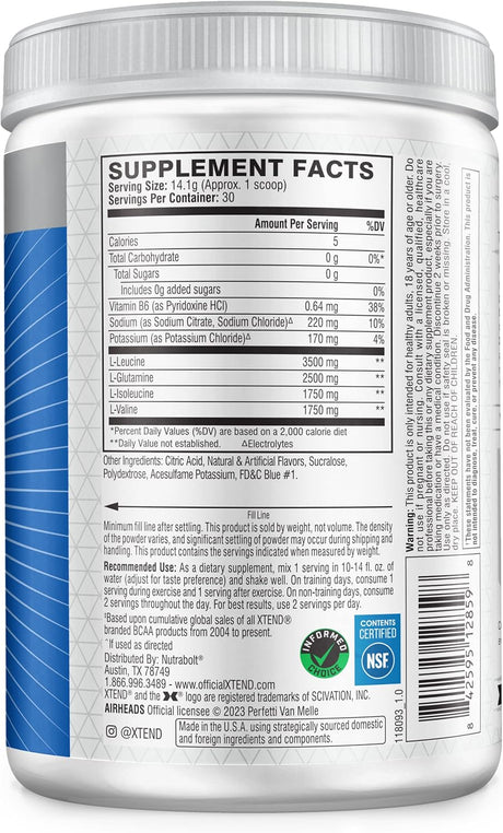 Xtend BCAA en polvo Airheads, 7g BCAA, 30 porciones