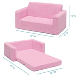 Silla convertible 2 en 1 de cama para niños, color rosa