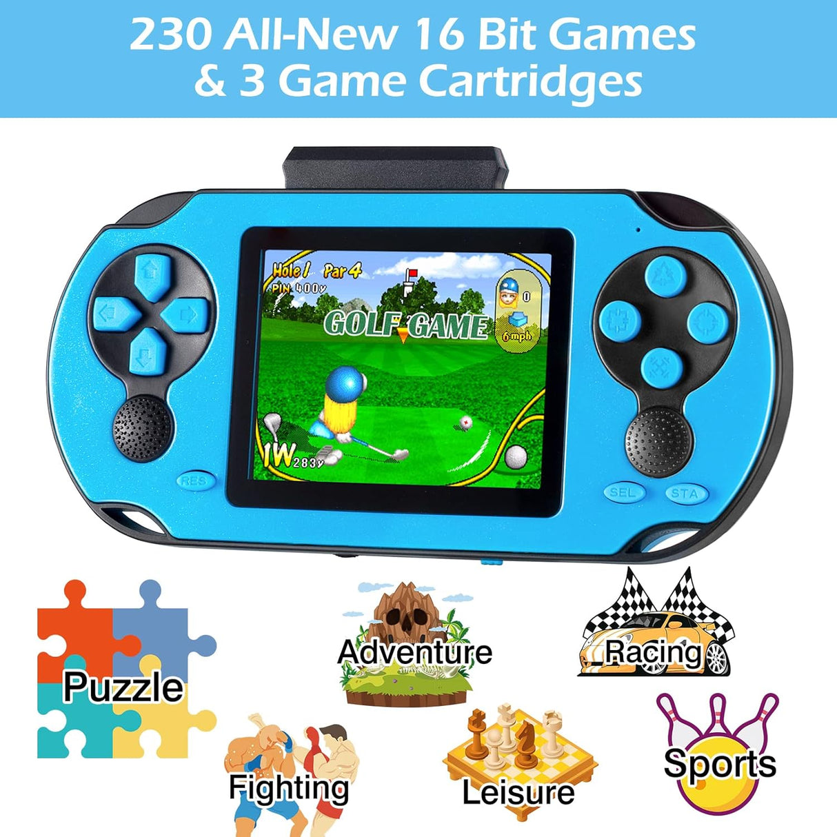 Consola de juegos portátil de 16 bits para niños y adultos
