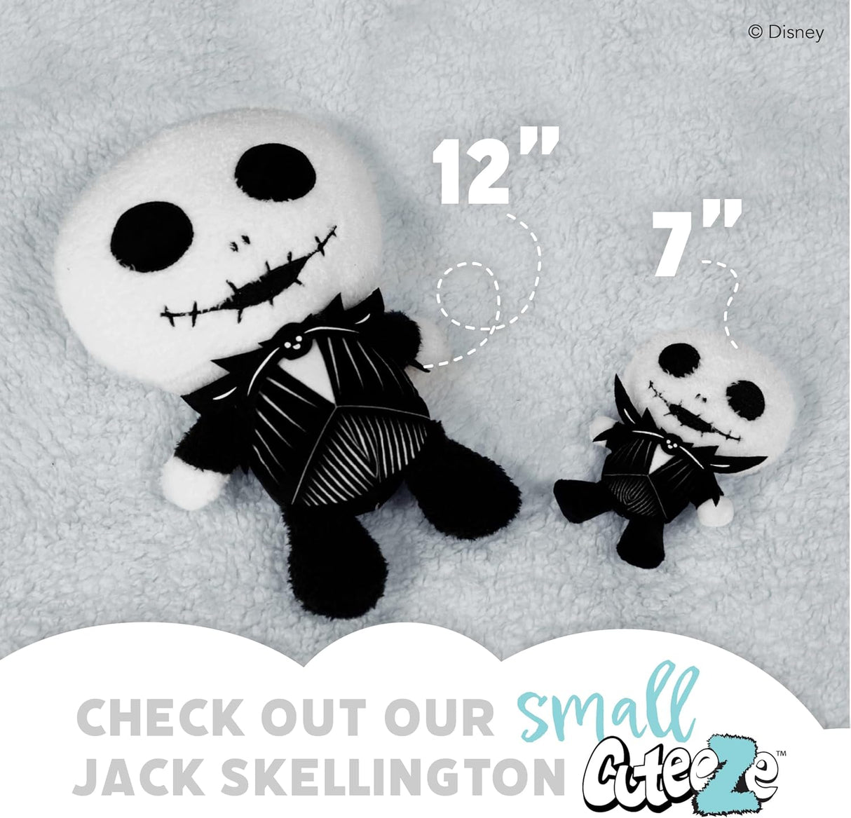 Peluche Jack Skellington 12 KIDS PREFERRED, Cuteeze, Disney