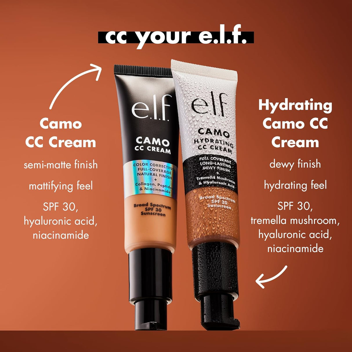 Crema Hidratante Camo CC SPF 30, Cobertura Completa, Dewy