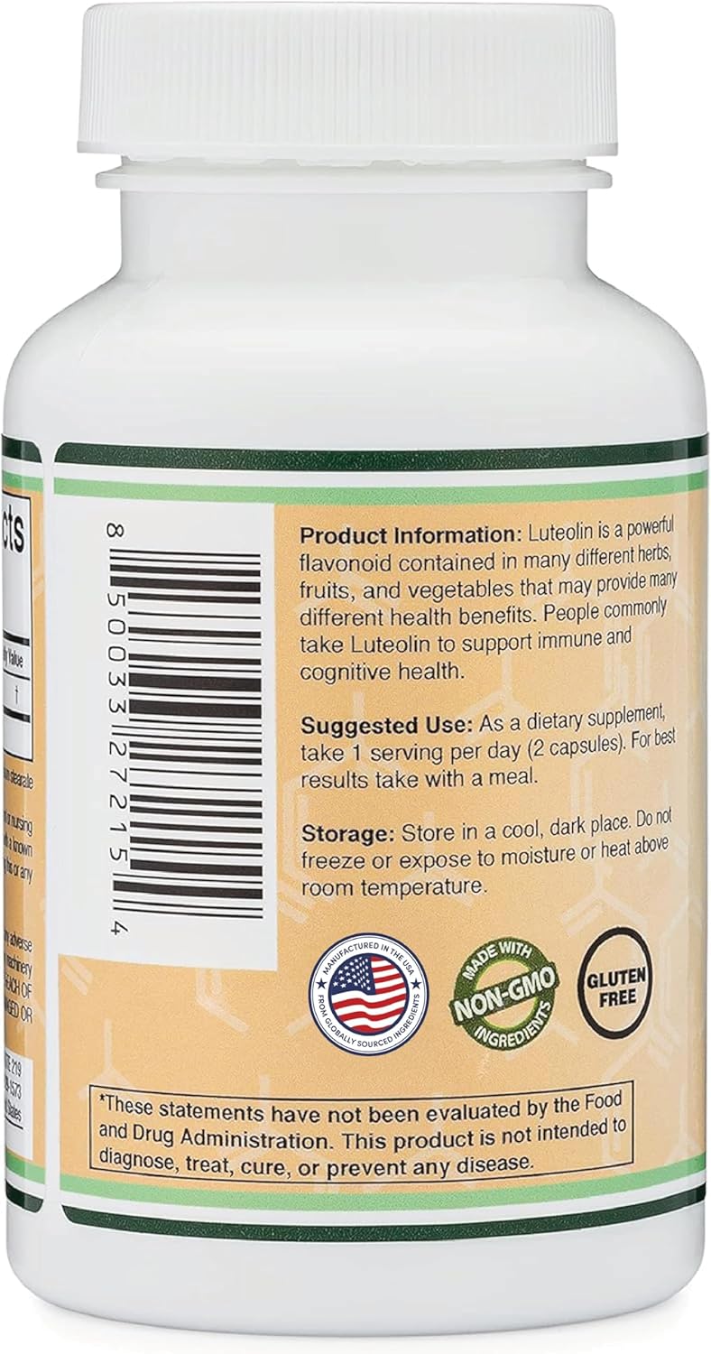 Suplemento de Luteolina Double Wood 100mg, 120 cápsulas