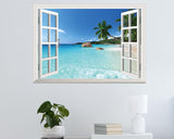 Adhesivo de pared para ventana pared de ventana de playa