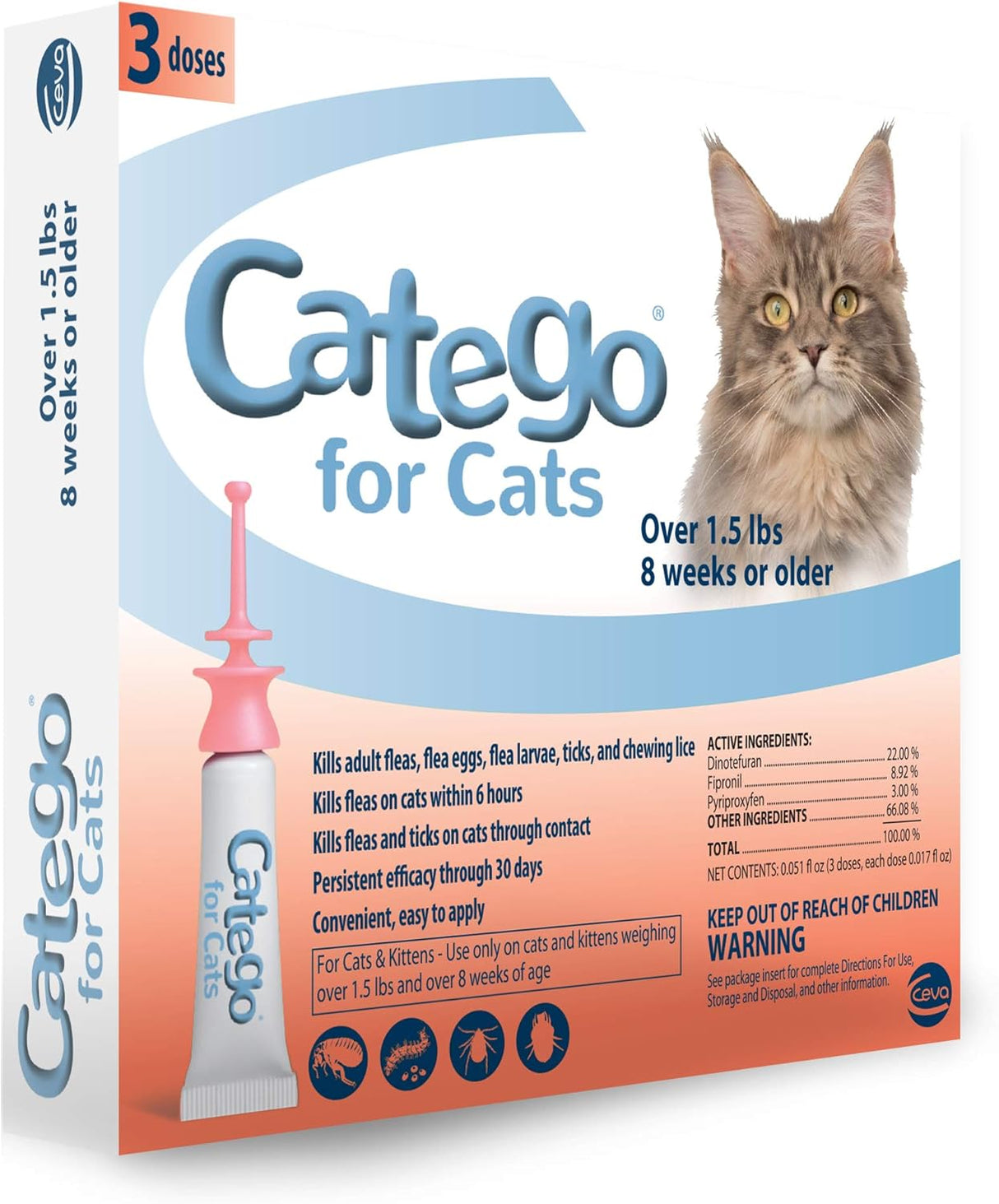 Control de pulgas y garrapatas Catego para gatos