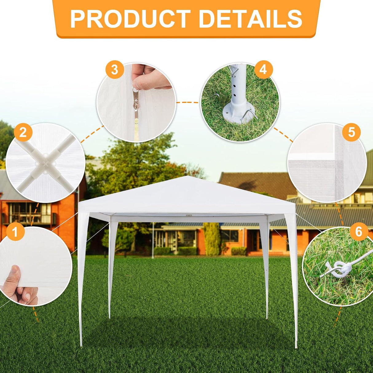 Tienda de campaña para eventos con paredes removibles 10'x10