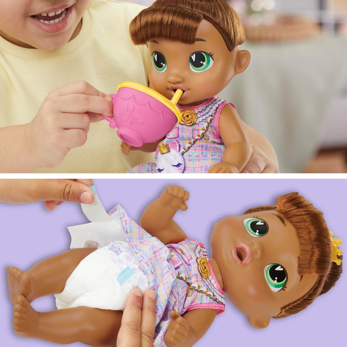 Baby Alive Bubbly Tea Party Sophia Sparkle Muñeca con Accesorios, 11 Pulgadas