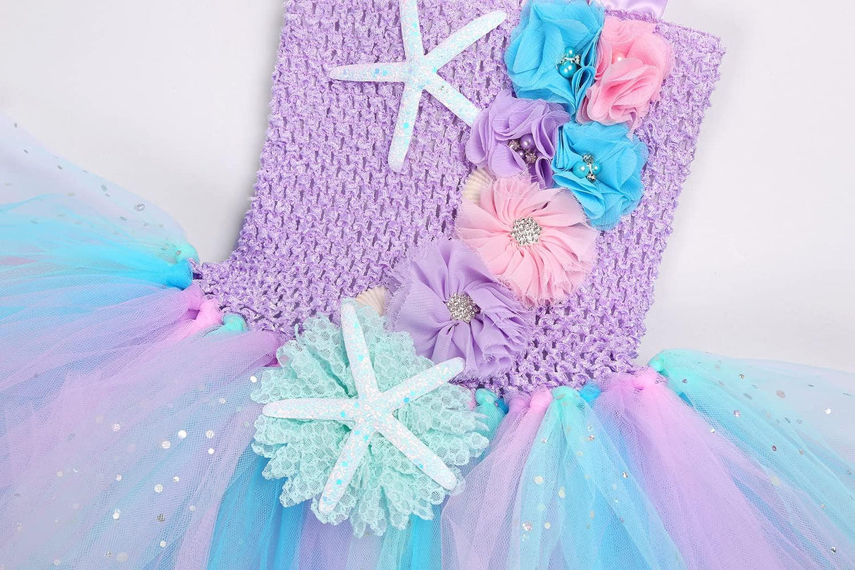 Disfraz de Sirena Koatobbor con Luces LED para Niñas 3-8 Años