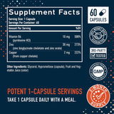 Suplementos de zinc de 30 mg con cobre Vegano  sin gluten