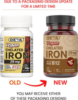 Deva Nutrition Iron Vegano 29 mg B-12 Fuerte 90 Tabletas