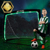 Porteria de futbol portatil con cintas reflectivas