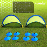 kit de futnbol para niños con portería, red y conos