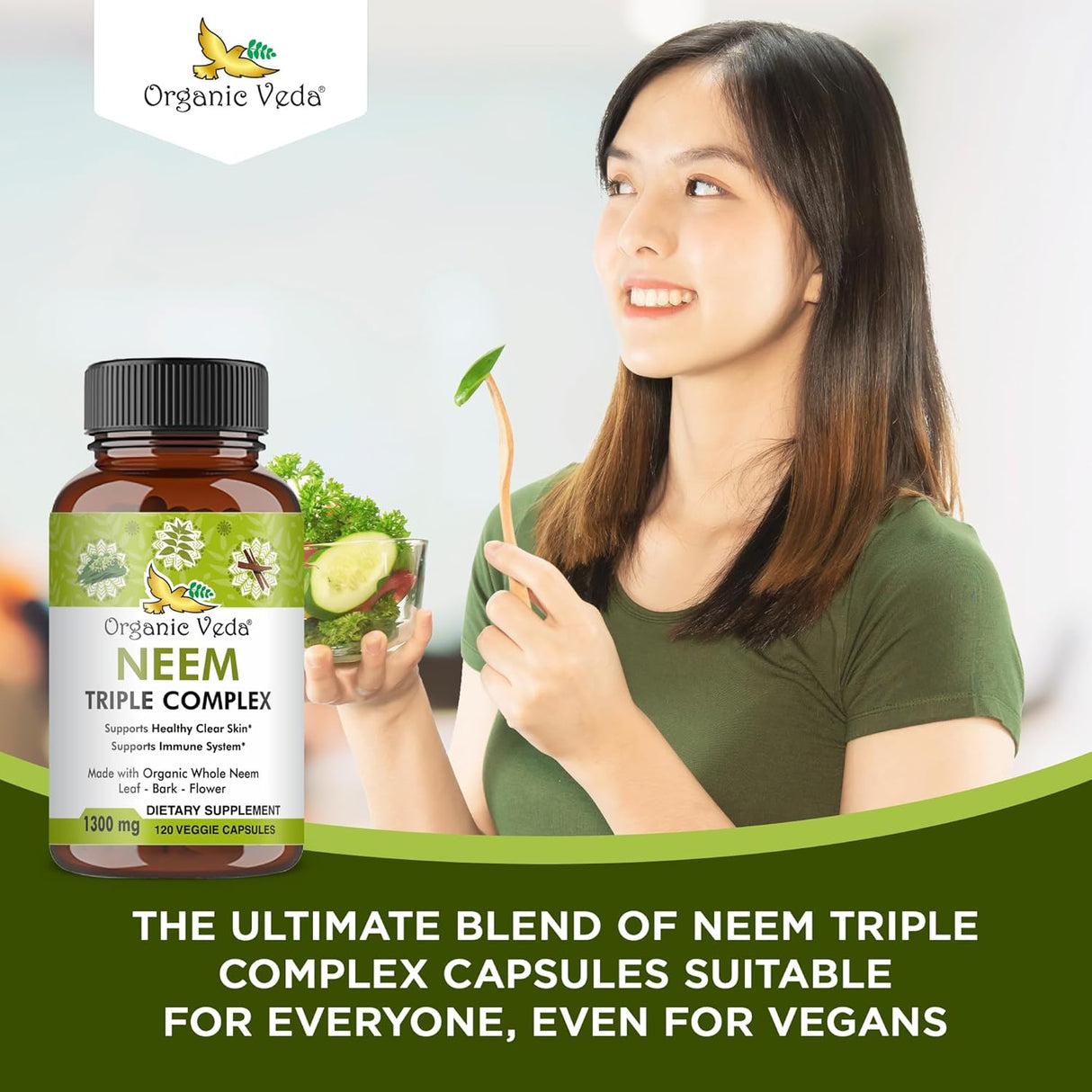 Suplemento Organic Veda  herbales para piel clara 120 unidad