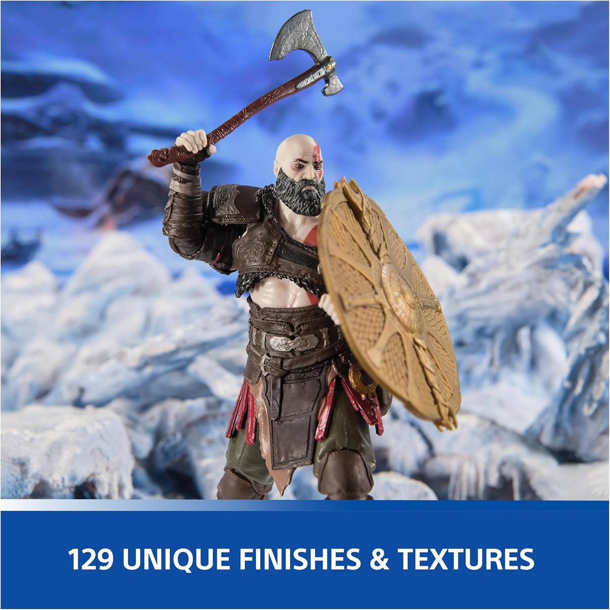 Figura de acción Kratos 6” God of War Ragnarök con accesorios