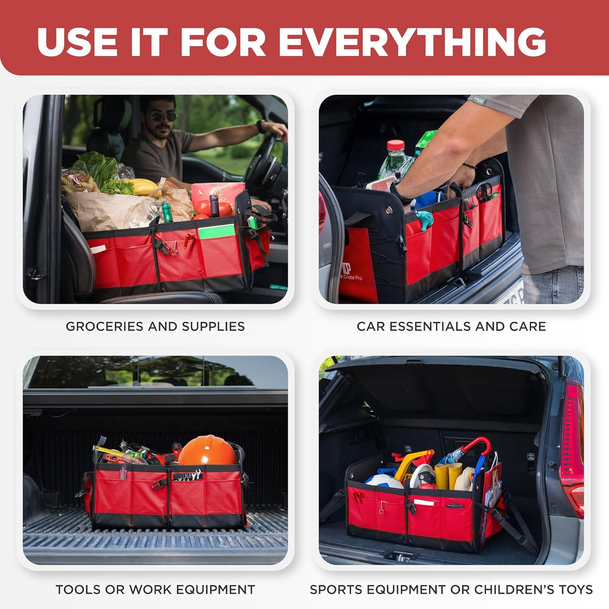 Organizador de Maletero para Auto, Compartimentos Ajustables