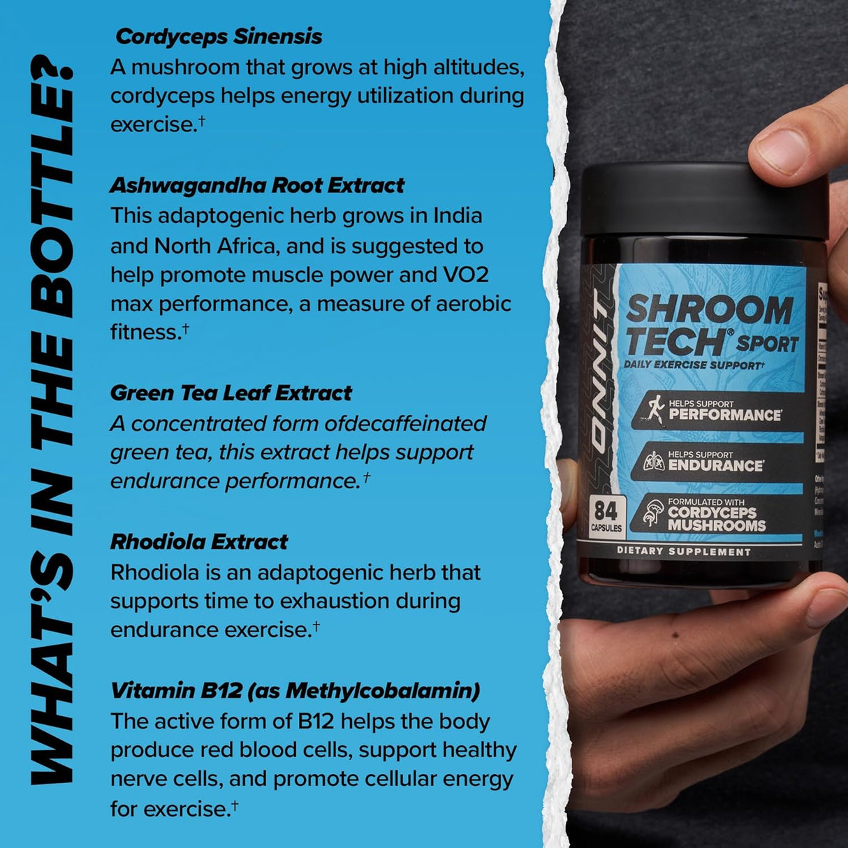 ONNIT Shroom Tech Sport Cápsulas, Energía Diaria, 84 unidades