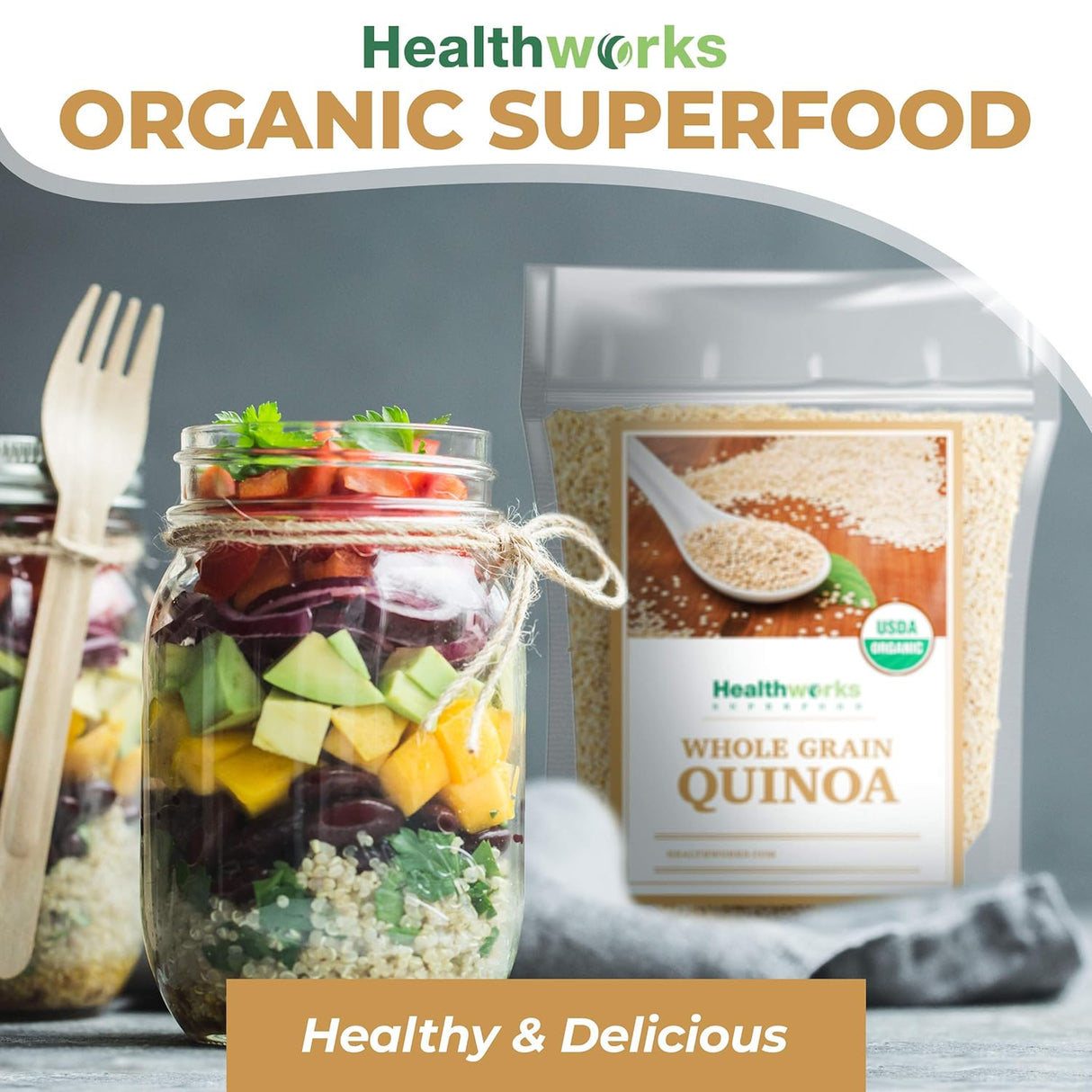 Quinoa Blanca Orgánica Entera | Proteína, Fibra, Hierro | Perú