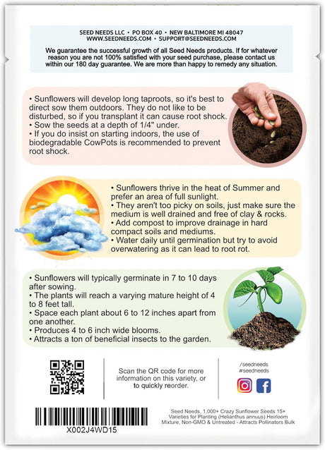 Mezcla Especial de Semillas de Girasol, 15+ Variedades
