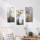 Pegatinas de Pared 3D Lotus, Set de 3, Adhesivas, 11.8x23.6