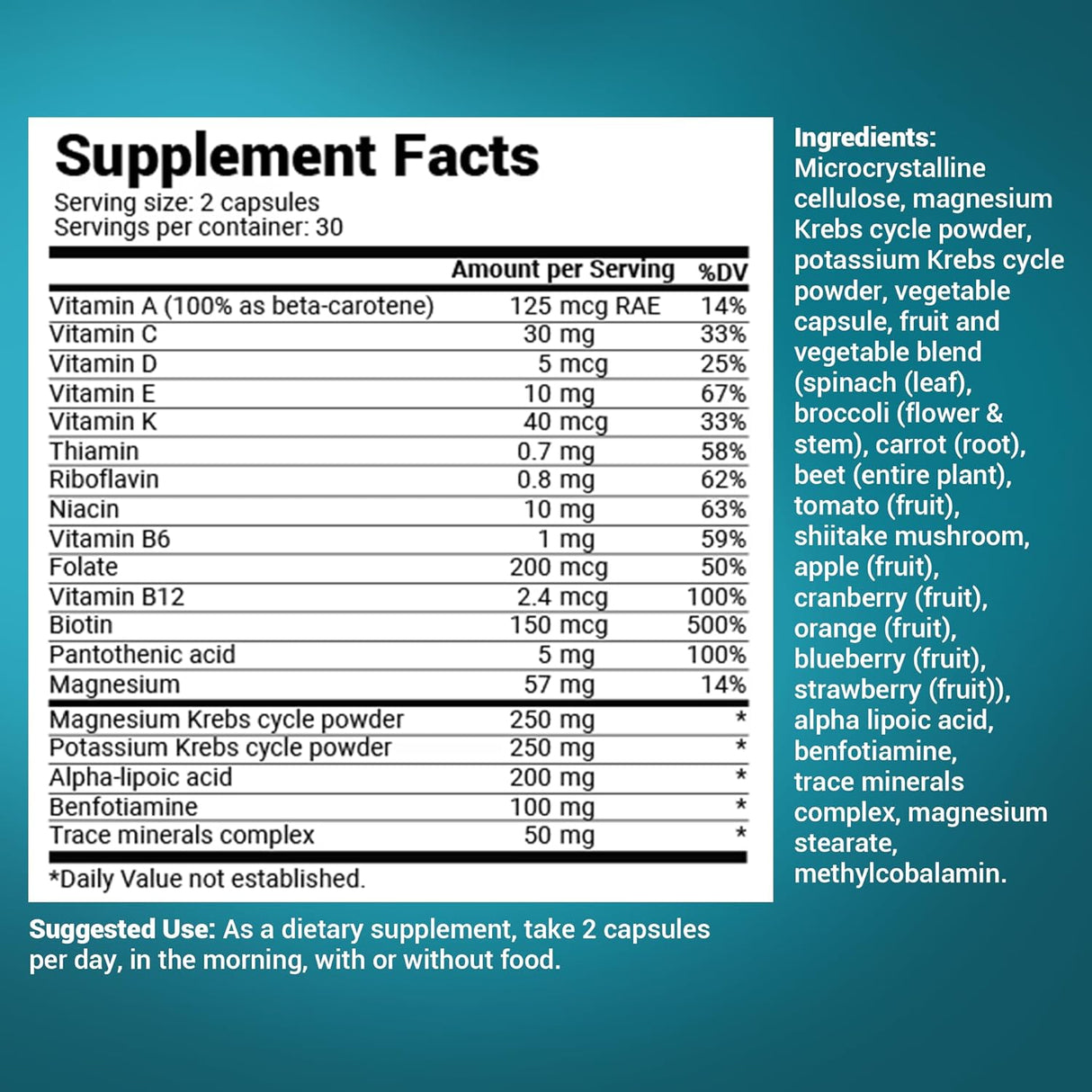 Multivitamínico integral con minerales para hombres y mujeres
