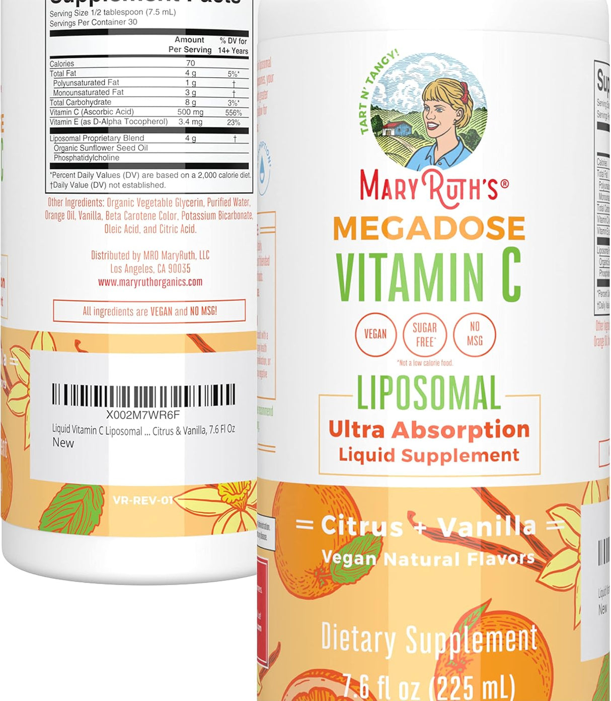 Suplementos Liposomal líquido de vitamina C  500 mg  líquida